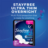Stayfree® Ultra Thin Overnight Pads, With Wings